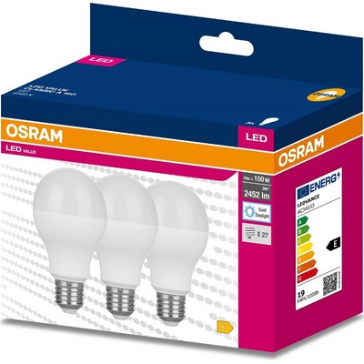 Osram Žiarovka LED VALUE CLA150 E27 19W/865 3 ks BASECLA150