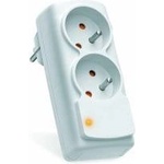 HSK Data Surge protection acar power strip 2 sockets white (W0268)