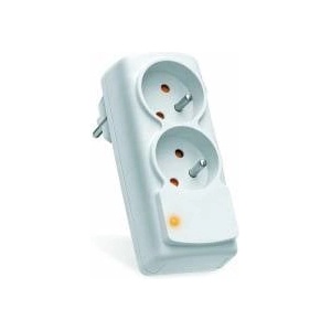 HSK Data Surge protection acar power strip 2 sockets white (W0268)