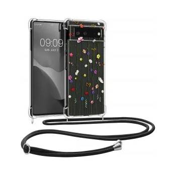 kwmobile Прозрачен калъф с дизайн ориенталско цвете за Google Pixel 6 - многоцветен