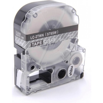 Compatible Epson LC-ST6SW, 6mm x 8m, бял печат / прозрачен субстрат, съвместима лента (LCST6SW)