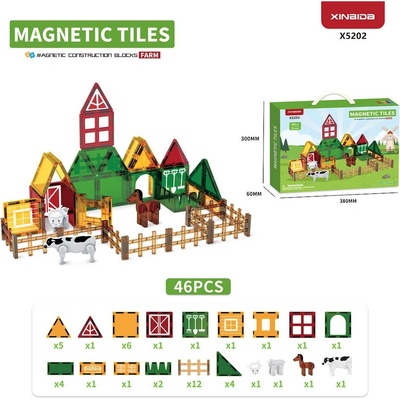 mamido Magnetická stavebnice farma 42 ks
