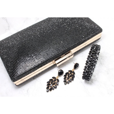 Pinky Club Spoločenská kamienková kabelka čierna