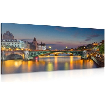 Obraz oslňující panorama Paříže - 120x60