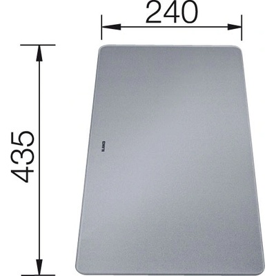 Krájecí deska skleněná pro dřezy pod desku BLANCO 227699 435 x 240 mm stříbrná