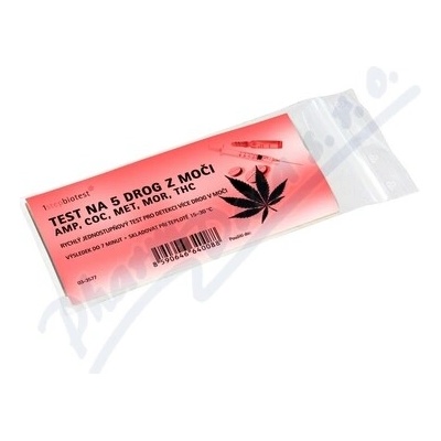 IVD Biotech Multi drogový test z moči na 5 drog AMP, COC, MET, MOR, THC 1 ks