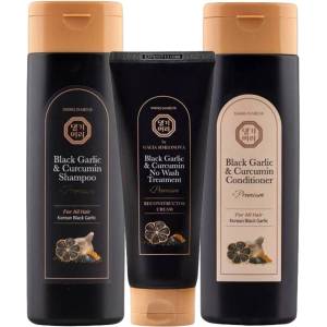Doori Black Garlic & Curcumin Комплект - Шампоан, Балсам и Реконструктор, 3 х 200 ml - ozone