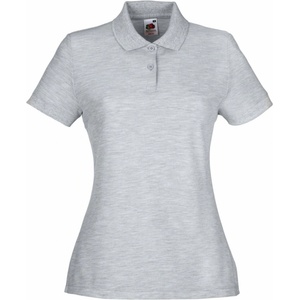 Fruit of the Loom lady-fit 65/35 polo / Дамска поло тениска с къс ръкав - светлосив меланж s (16321261001)