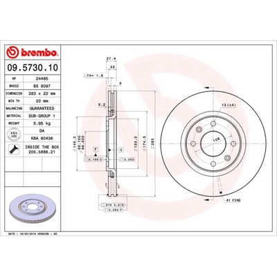 BREMBO Brzdový kotúč 09573010