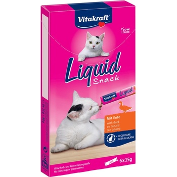 Vitakraft Cat Liquid snacky s kachnou & beta glukany 6 x 15 g