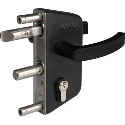 LOCINOX LAKZ 9005 - komplet zámkovej krabice pre profil 40 mm, pre krídlové bránky, čierny LAKZ4040P1L_9005
