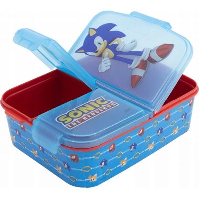 Stor delený plastový box na desiatu Ježko Sonic 40520