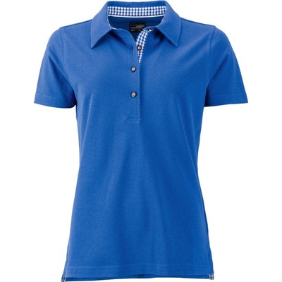 James & Nicholson JN 715 Dámske piqué polo modrá royal biela