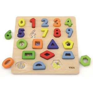 Viga Toys Дървен пъзел Viga - Цифри и форми (50119) - ozone