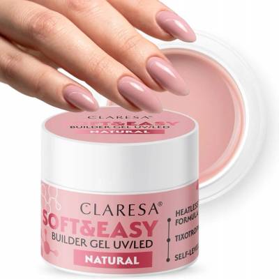 Claresa Soft Easy Builder gel stavební gel Natural Delikatny Nude 12g