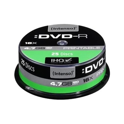 Intenso DVD+R 4,7GB 16x, printable, cakebox, 25ks (4811154) – Zboží Živě