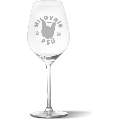 Sablio Sklenička na víno Milovník psů 490 ml