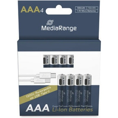 MediaRange Батерии литиеви MediaRange MRBAT160, AAA, 1.5V, 500mAh, 4бр. в опаковка (MRBAT160)