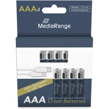 MediaRange Батерии литиеви MediaRange MRBAT160, AAA, 1.5V, 500mAh, 4бр. в опаковка (MRBAT160)