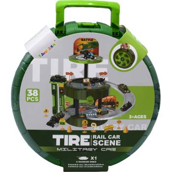 B-MAX Игрален комплект паркинг b-max - Военна техника, 38 части, асортимент (925514)