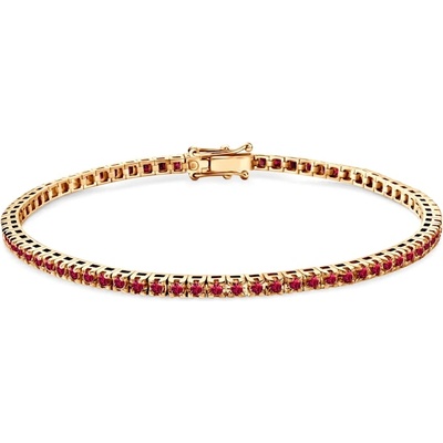 SAVICKI Златна тенис гривна, 585, рубини, 1.480К, 2.3mm. 17cm