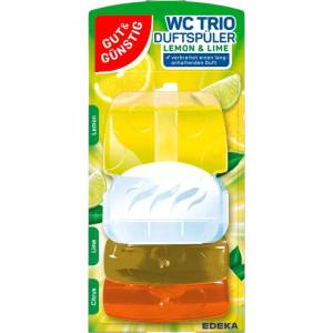  GUT & GUNSTIG, тоалетен ароматизатор WC Trio Duftspuler Lemon & Lime, 3 броя