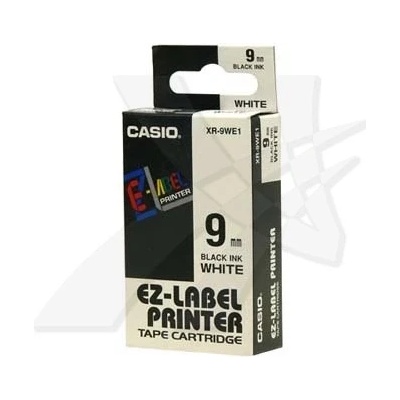 Páska do tiskárny štítků Casio XR-9WE1 9mm černý tisk/bílý podklad
