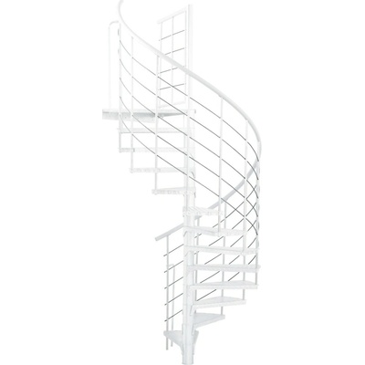 Minka STAIRS Vonkajšie točité schodisko Rondo Spino Zink Color biele pr. 160 cm
