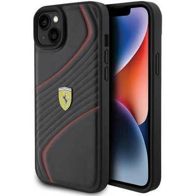 Ferrari Кейс Ferrari Twist Metal Logo за iPhone 15 Plus, черен (3666339171001)