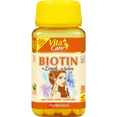 VitaHarmony Biotin 300 µg + Selen + Zinok 80 tabliet