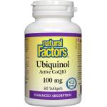 Natural Factors Ubiquinol Active CoQ10, 100 mg, 60 софтгел капсули, Natural Factors (20726 NF)