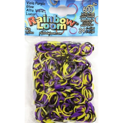 Rainbow Loom originálne gumičky svietiace žlto-fialové 600 kusov