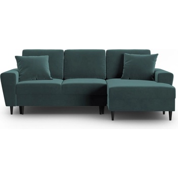 Cosmopolitan Design Кадифен разтегателен ъглов диван с място за съхранение в петролен цвят (десен ъгъл) Kyoto - Cosmopolitan Design (COS_RCF_2_F1_KYOTO7)