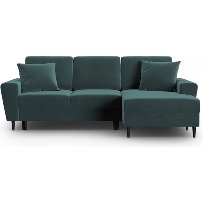 Cosmopolitan Design Кадифен разтегателен ъглов диван с място за съхранение в петролен цвят (десен ъгъл) Kyoto - Cosmopolitan Design (COS_RCF_2_F1_KYOTO7)