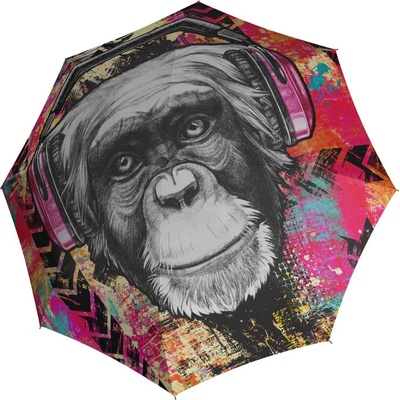 Doppler Modern Art Long AC Flower Monkey holový vystřelovací deštník vícebarevný