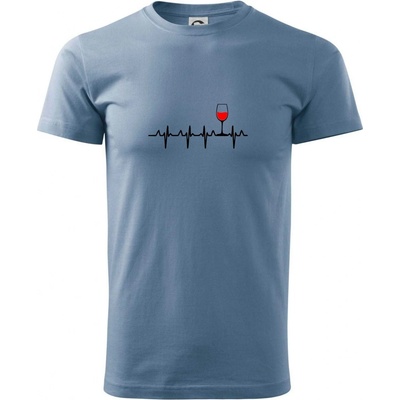 EKG Víno tričko denim