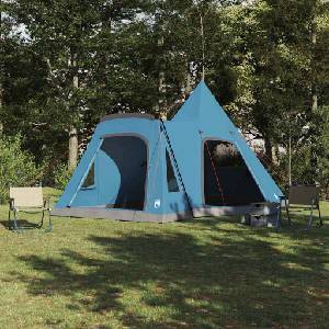 vidaXL Тент тип Teepee за 5 души 5 души Синьо (42004000) Палатка