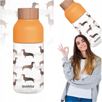QUOKKA Ice Plastová fľaša DACHSHUND 570 ml