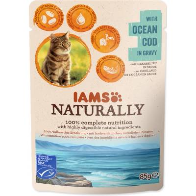 IAMS Naturally Adult Cat with Natural Cod in Gravy 85 g
