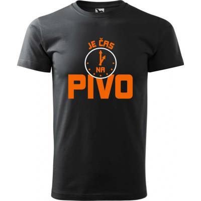 Dobrý Triko pánské tričko Je čas na pivo Ebony grey