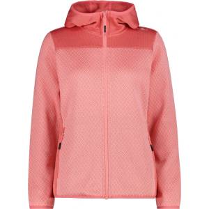 CMP Дамско поларено яке CMP Women's Jacquard Knit Jacket Fix Hood Fleece jacket - Coral / Bianco - размер 36 (EU) (105-7197-0312)
