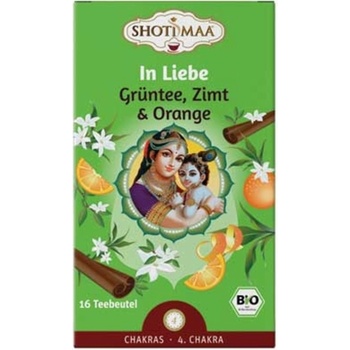 Shoti Maa Био чай In Liebe - зелен чай, канела и портокал - 16 пакетчета чай