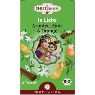 Shoti Maa Био чай In Liebe - зелен чай, канела и портокал - 16 пакетчета чай