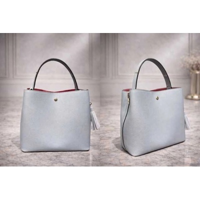 Max Original Leather Dámska kožená kabelka 1542 baby blue