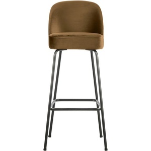 WOOOD Кадифен бар стол в цвят горчица (височина на седалката 79 cm) Vogue - WOOOD (800293-G)