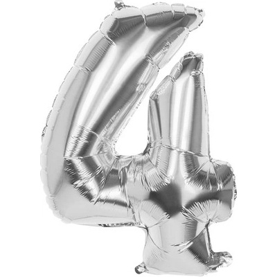Boland Foliová číslice 4 stříbrná 86 cm 554479