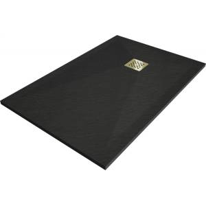 Mexen Stone+ правоъгълна композитна подложка 110 x 80 см, черна, златиста (44708011-G)