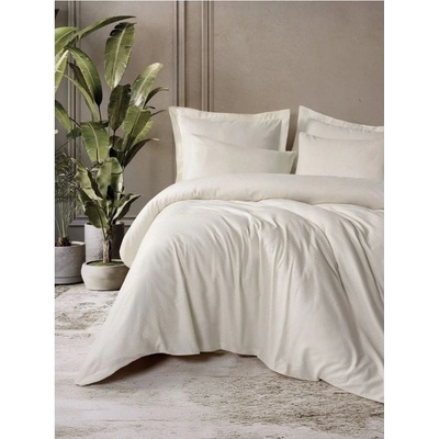 Mila Home Luxury Бежово двойно удължено спално бельо от памук Renforcé 240x220 cm Checkered - Mila Home Luxury (MHBDL058D)