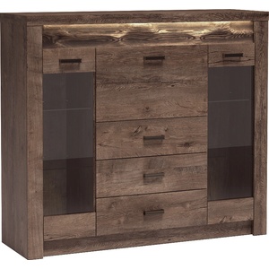 Bogdan Furniture Europe Витрина ниска Indianapolis I-8, тъмна пепел