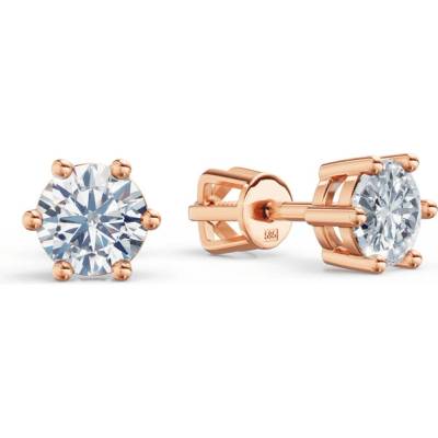 DF Dámske náušnice 3696 z ružového zlata s diamantmi s celkovou hmotnosťou 1,04 ct
